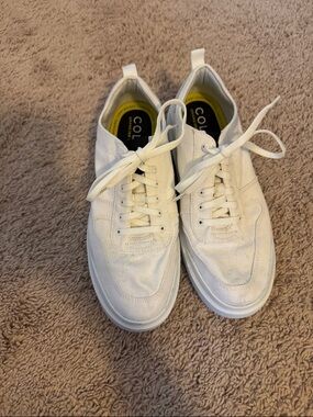 Cole Haan White Sneakers with Yellow Insole Accent